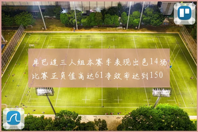 库巴追三人组本赛季表现出色14场比赛正负值高达61净效率达到150